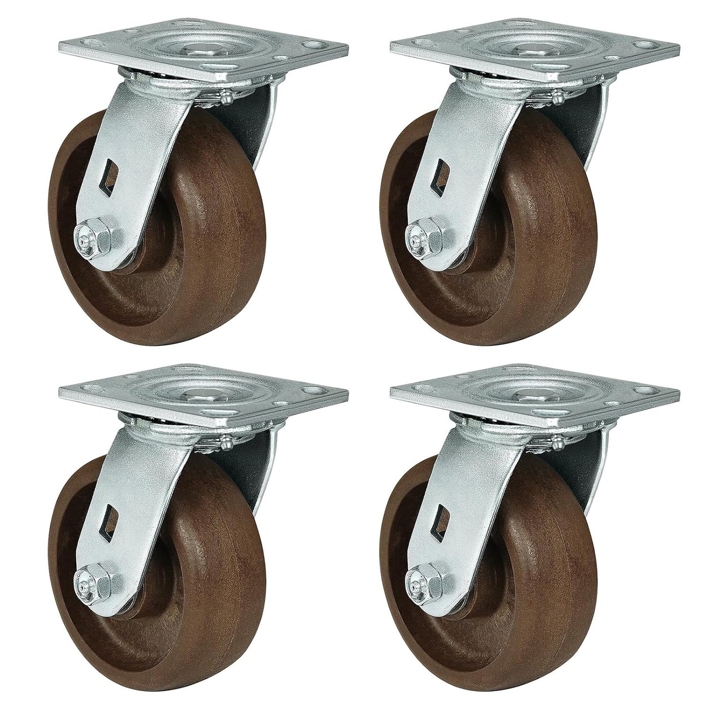 Heavy Duty Casters- Hi Temperature Wheels, Industrial Casters with Strong Capacity 1000 LB, Temperature Range:-40F to 525F. Use for Equipment Such as Ovens,Kilns,and Dryers