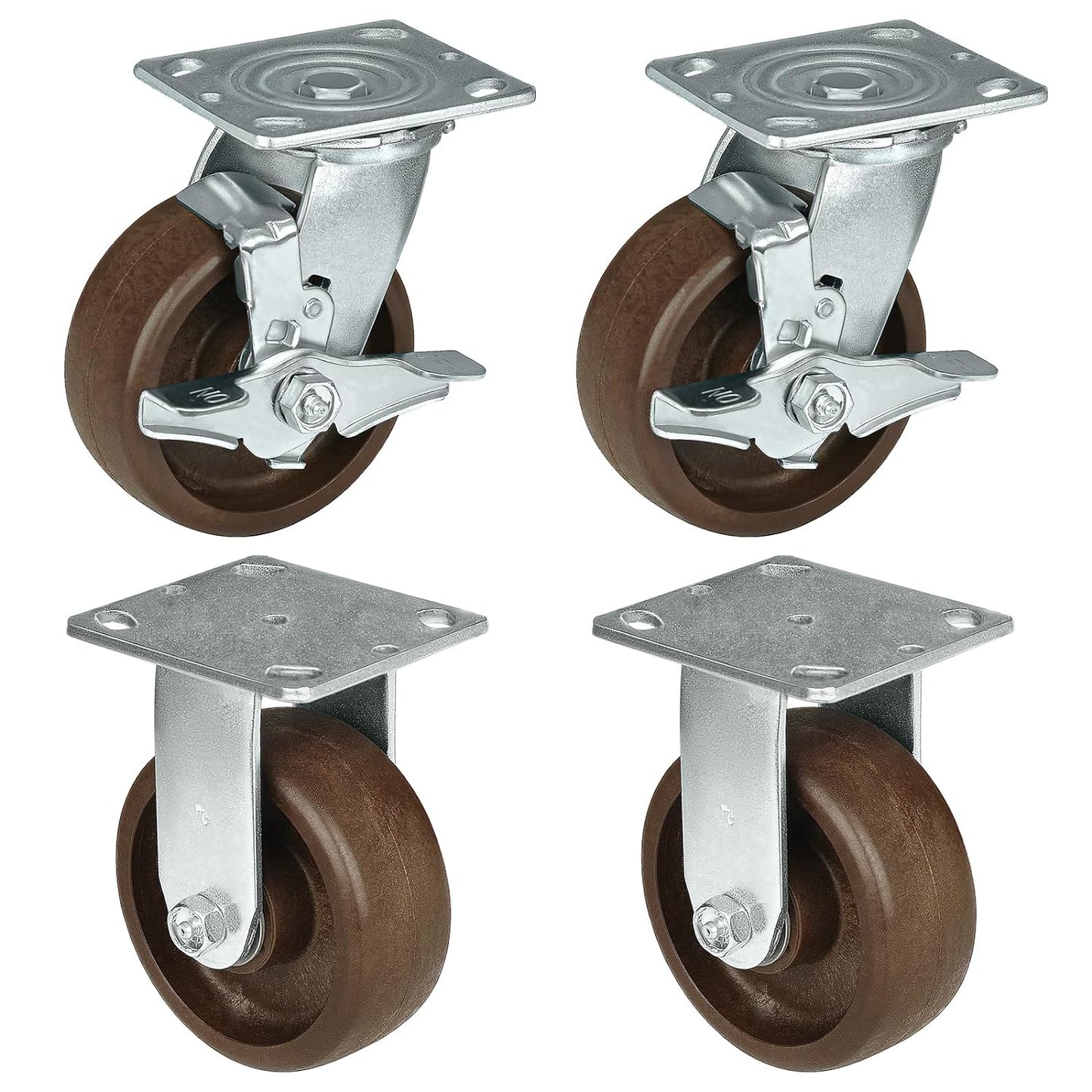 Heavy Duty Casters- Hi Temperature Wheels, Industrial Casters with Strong Capacity 1000 LB, Temperature Range:-40F to 525F. Use for Equipment Such as Ovens,Kilns,and Dryers