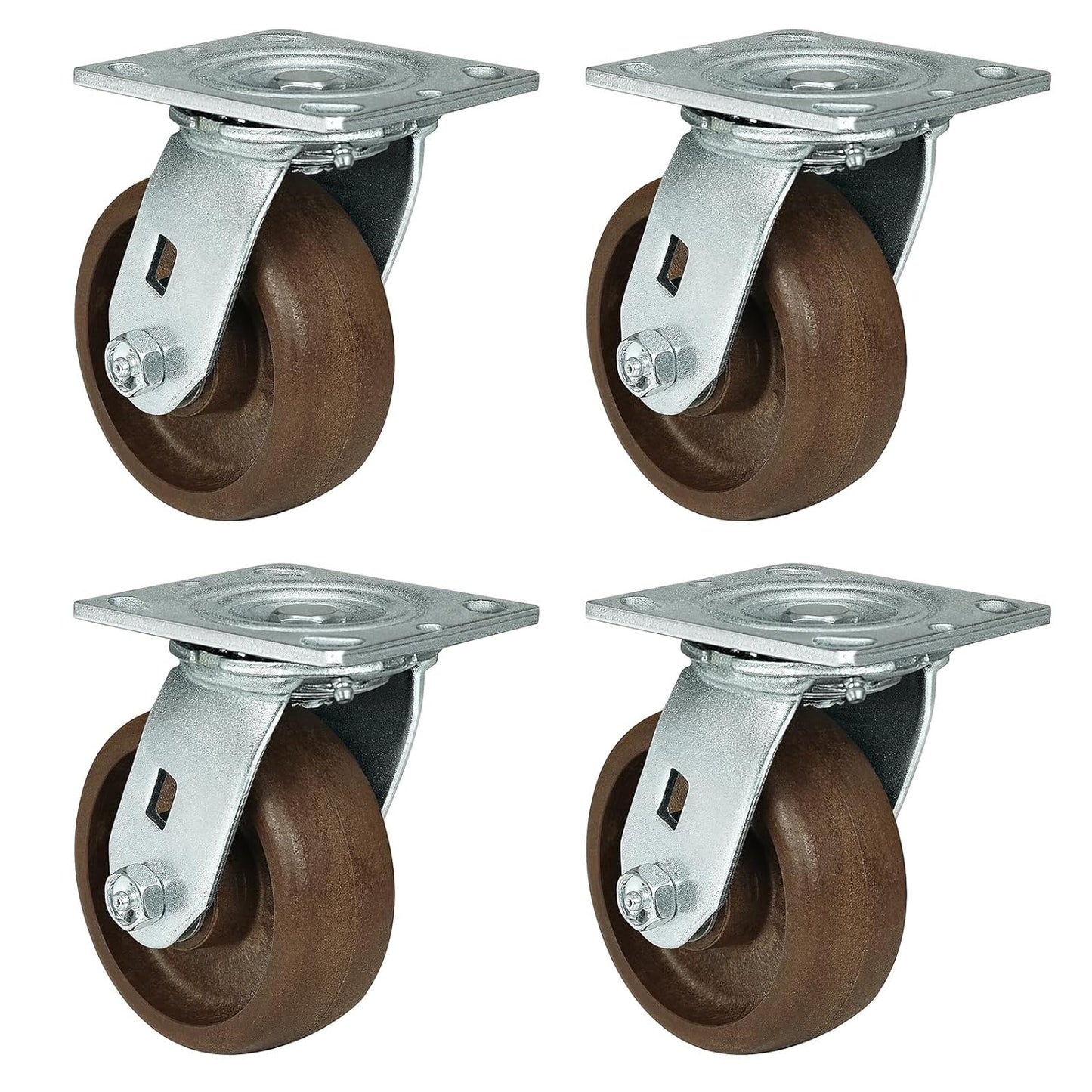 Heavy Duty Casters- Hi Temperature Wheels, Industrial Casters with Strong Capacity 1000 LB, Temperature Range:-40F to 525F. Use for Equipment Such as Ovens,Kilns,and Dryers