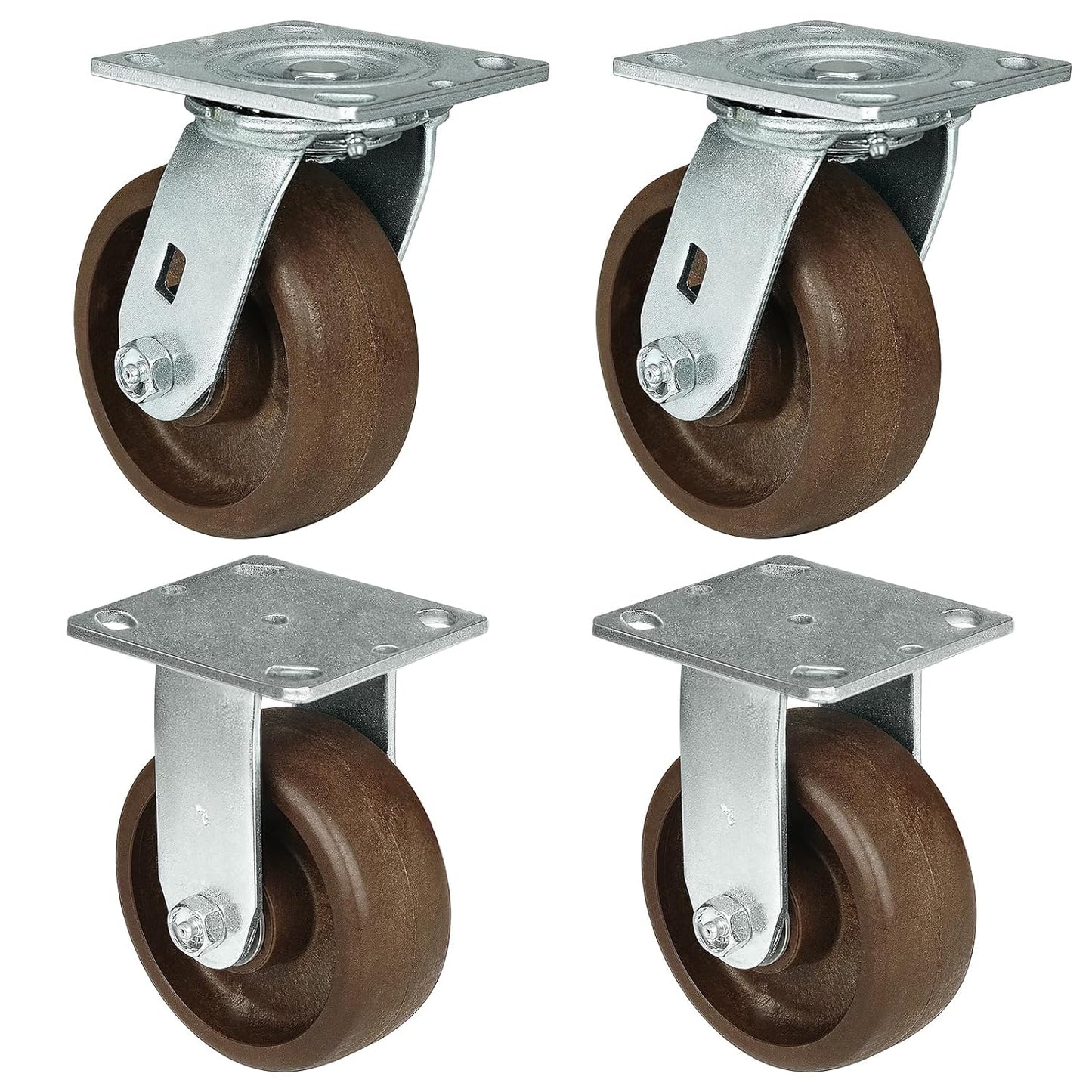 Heavy Duty Casters- Hi Temperature Wheels, Industrial Casters with Strong Capacity 1000 LB, Temperature Range:-40F to 525F. Use for Equipment Such as Ovens,Kilns,and Dryers