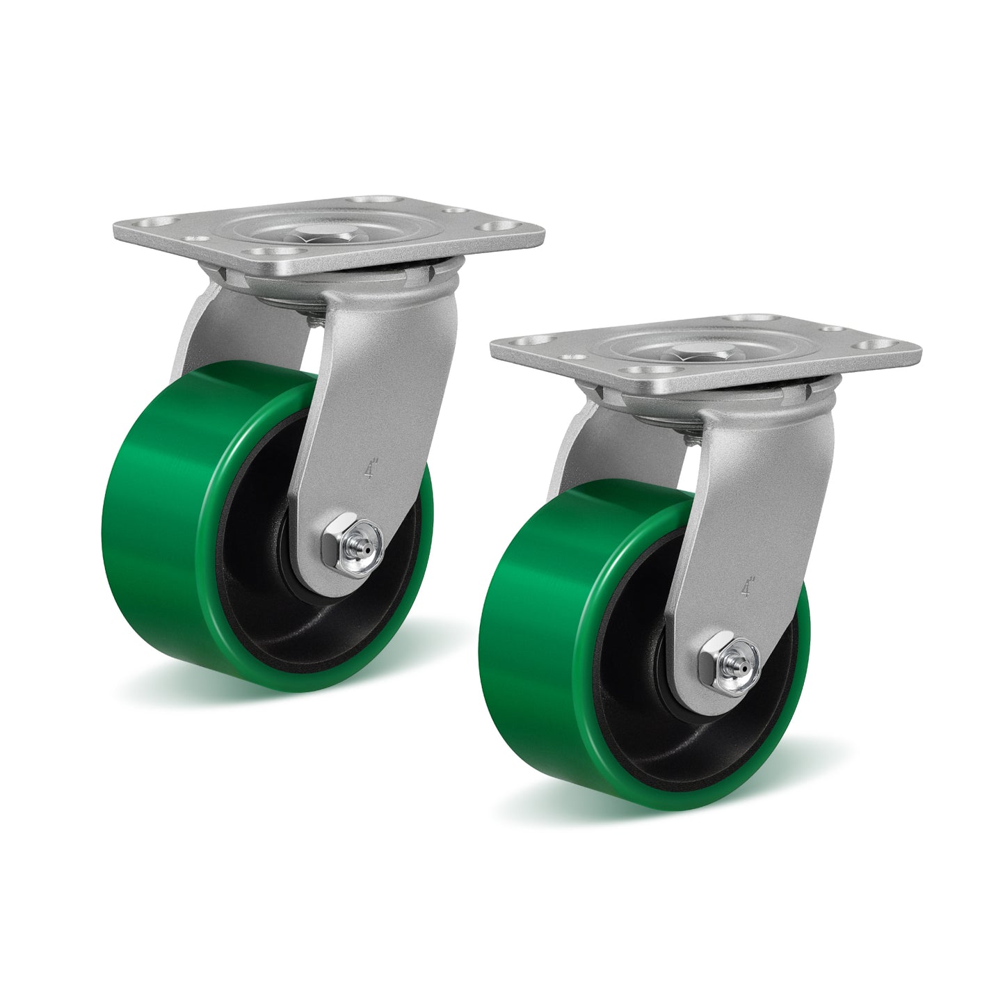 Polyurethane Wheel Swivel Casters,Rigid, Break, Industrial Load Capacity 4800lbs