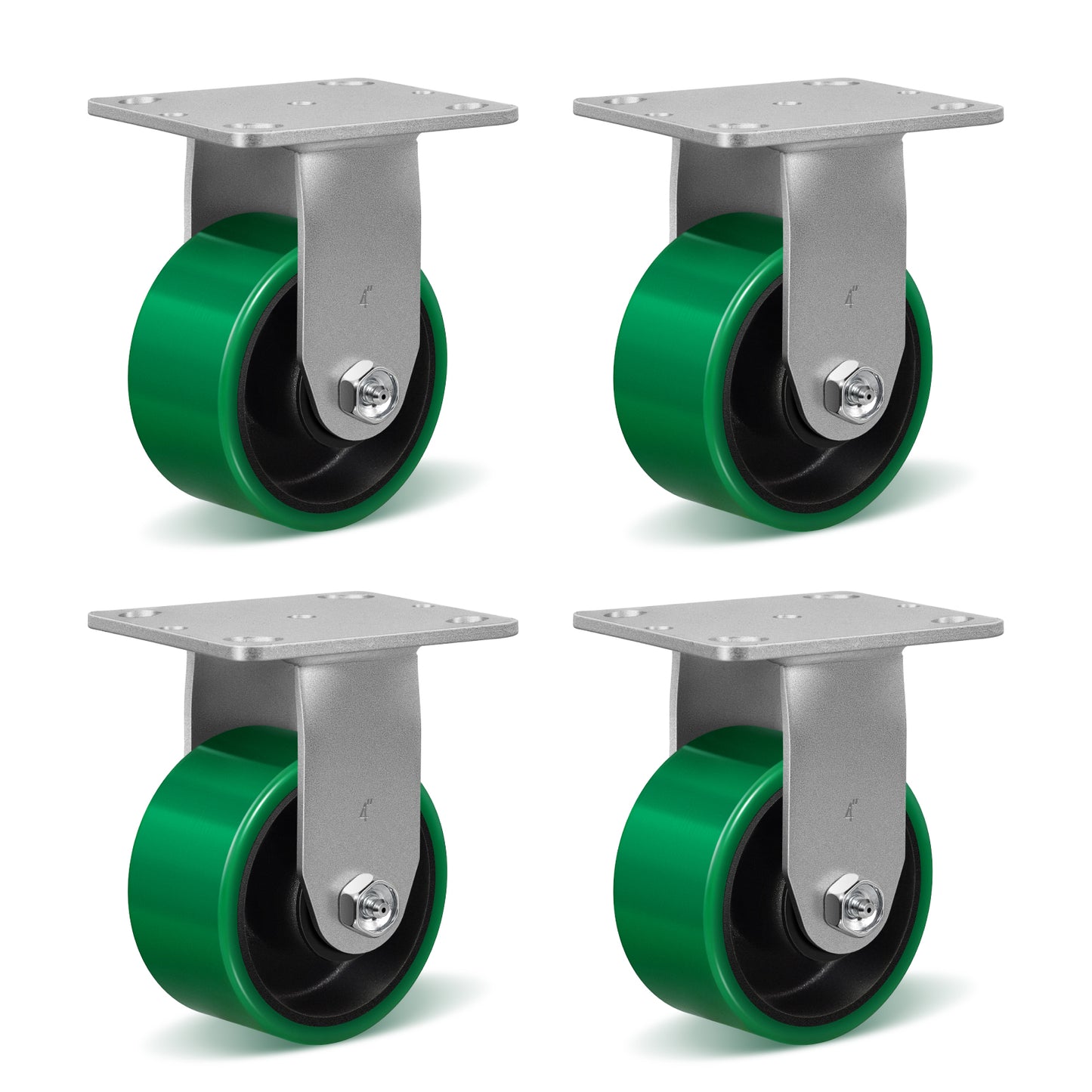Polyurethane Wheel Swivel Casters,Rigid, Break, Industrial Load Capacity 4800lbs