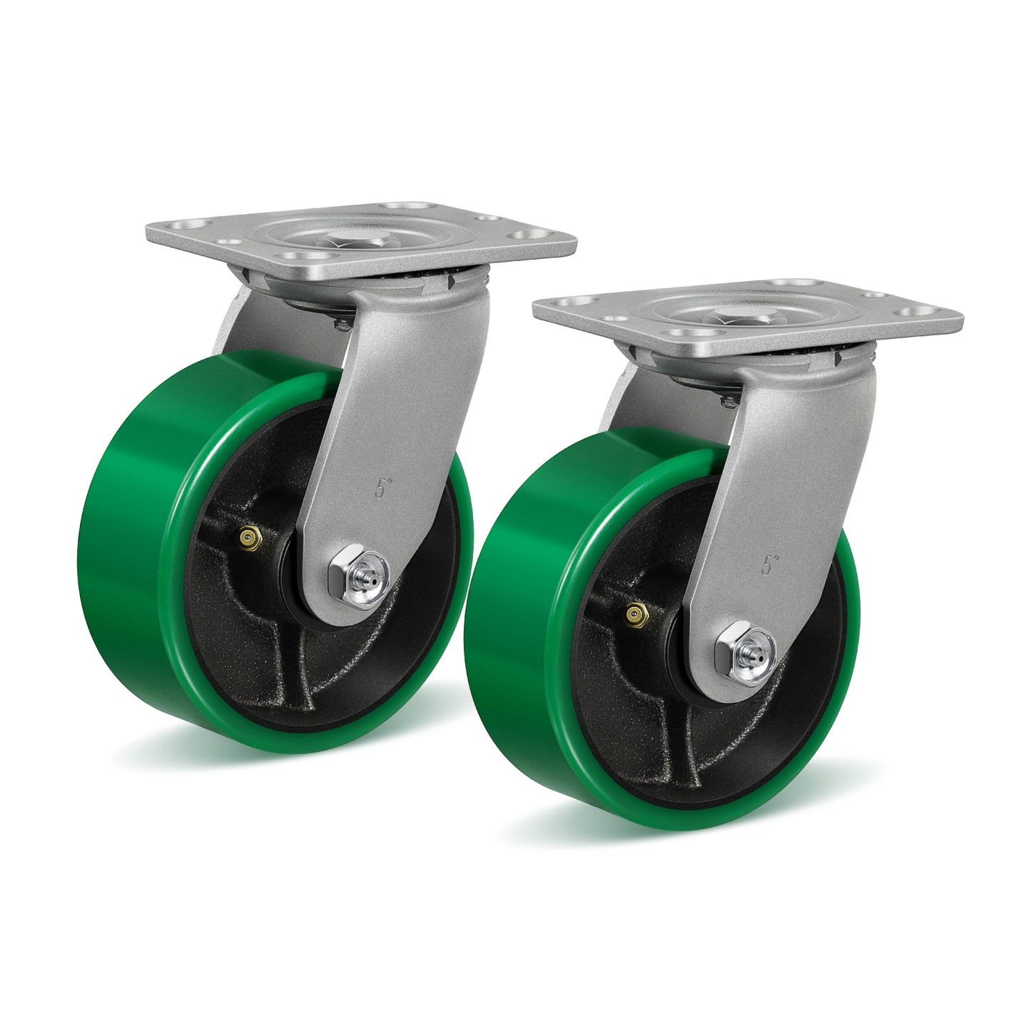 Polyurethane Wheel Swivel Casters,Rigid, Break, Industrial Load Capacity 4800lbs