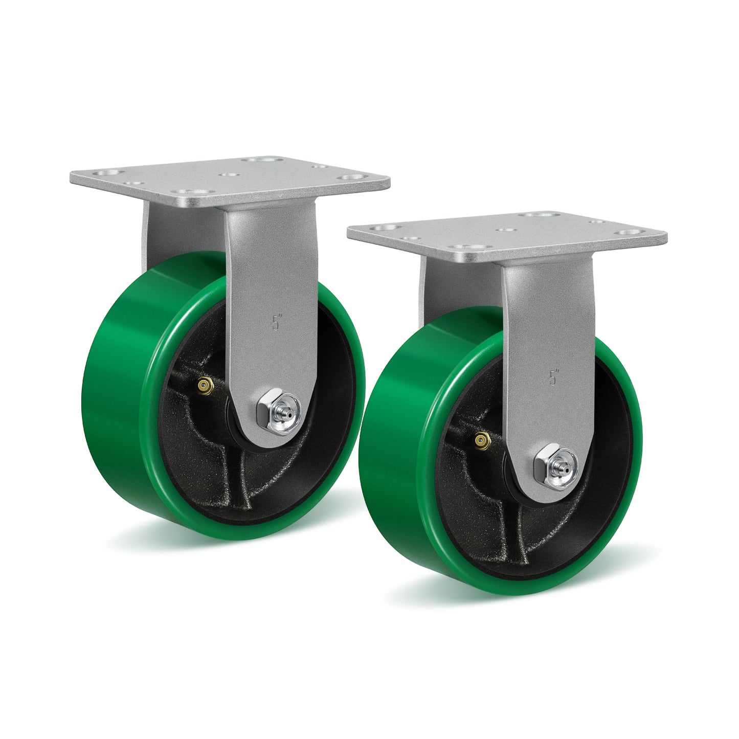 Polyurethane Wheel Swivel Casters,Rigid, Break, Industrial Load Capacity 4800lbs