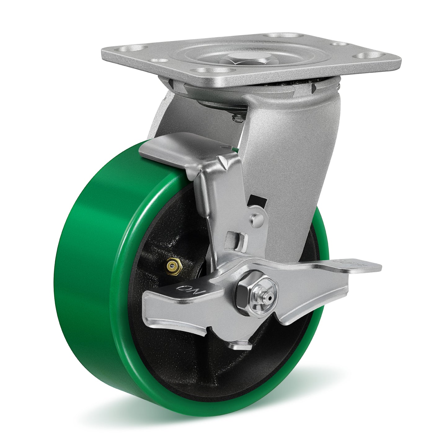 Polyurethane Wheel Swivel Casters,Rigid, Break, Industrial Load Capacity 4800lbs