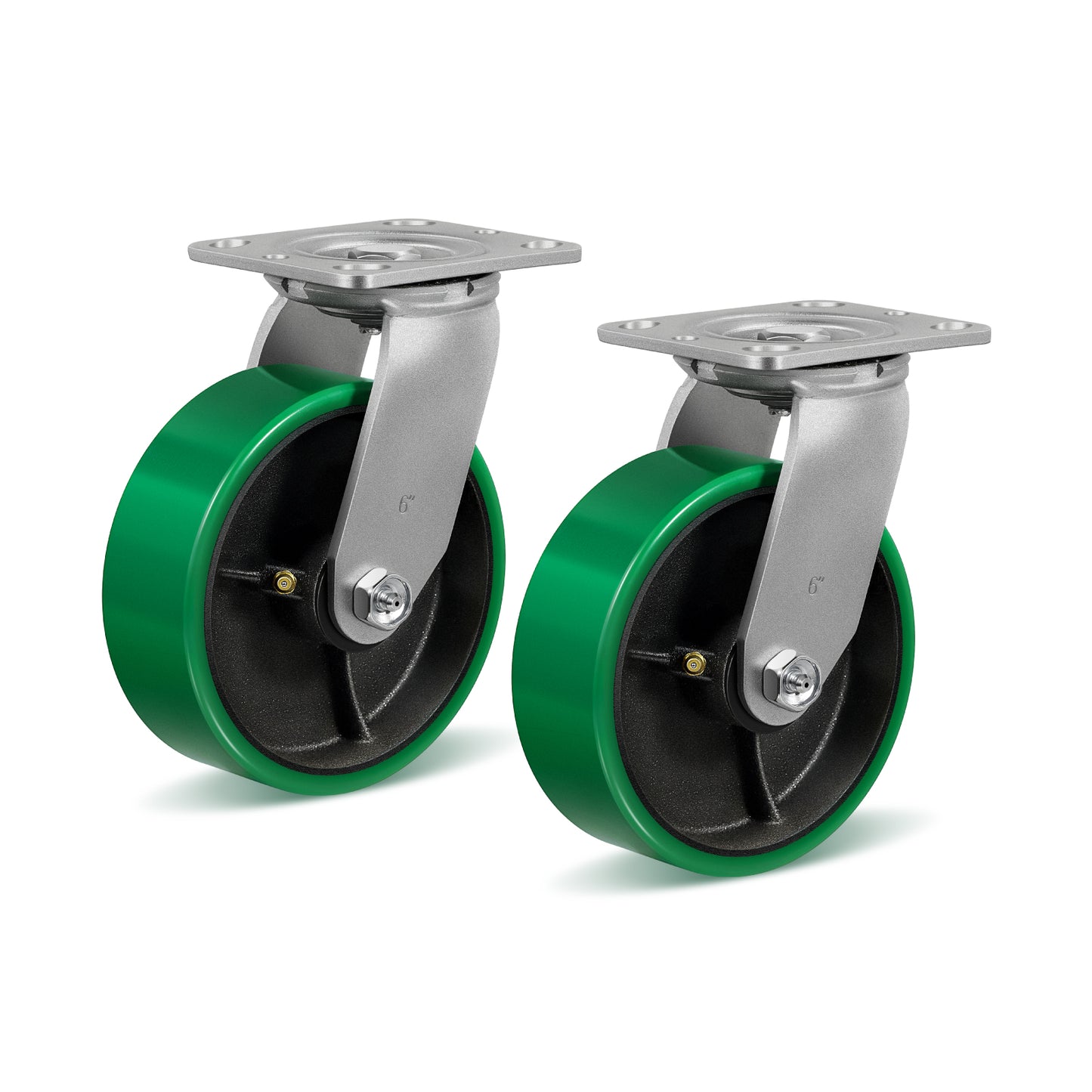 Polyurethane Wheel Swivel Casters,Rigid, Break, Industrial Load Capacity 4800lbs