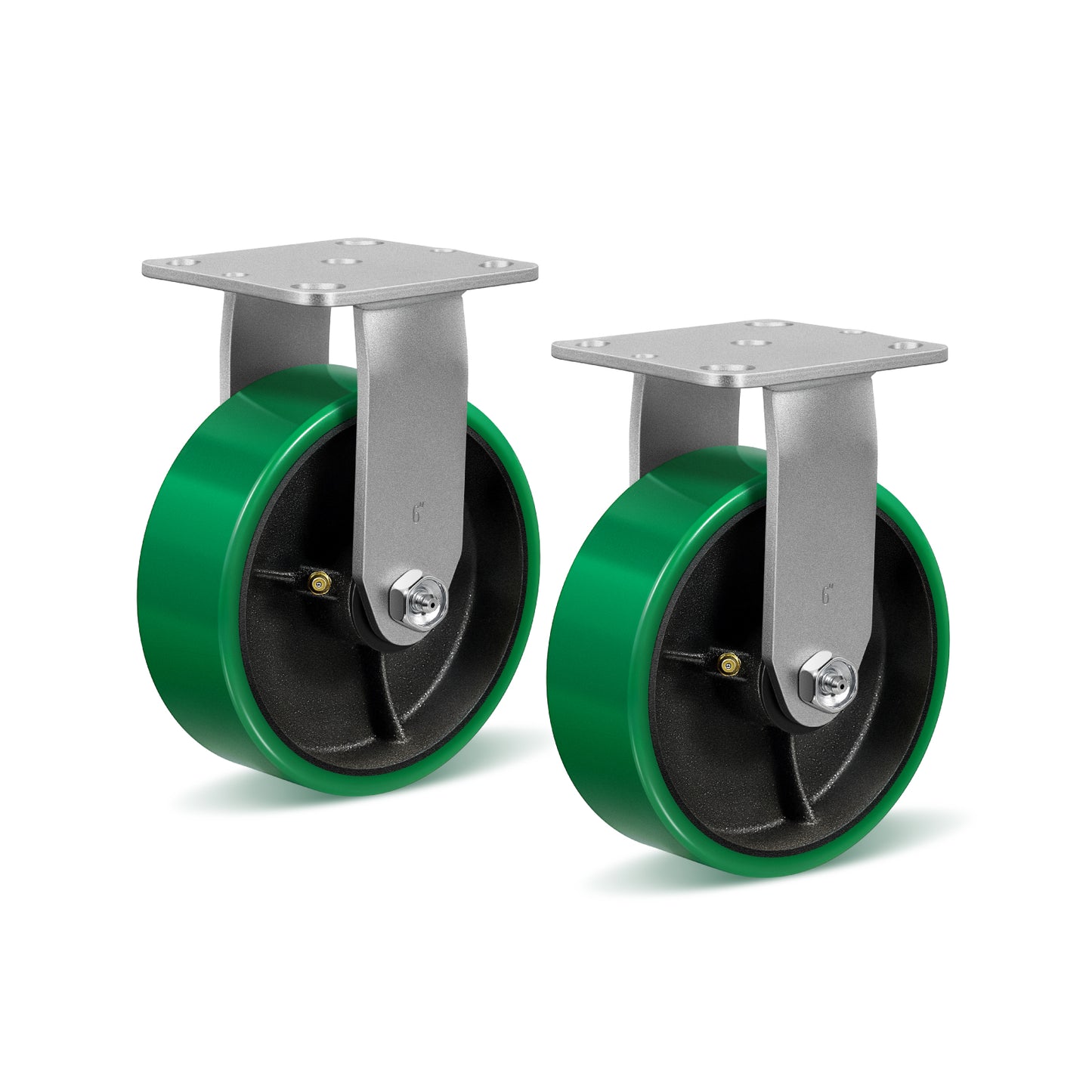 Polyurethane Wheel Swivel Casters,Rigid, Break, Industrial Load Capacity 4800lbs