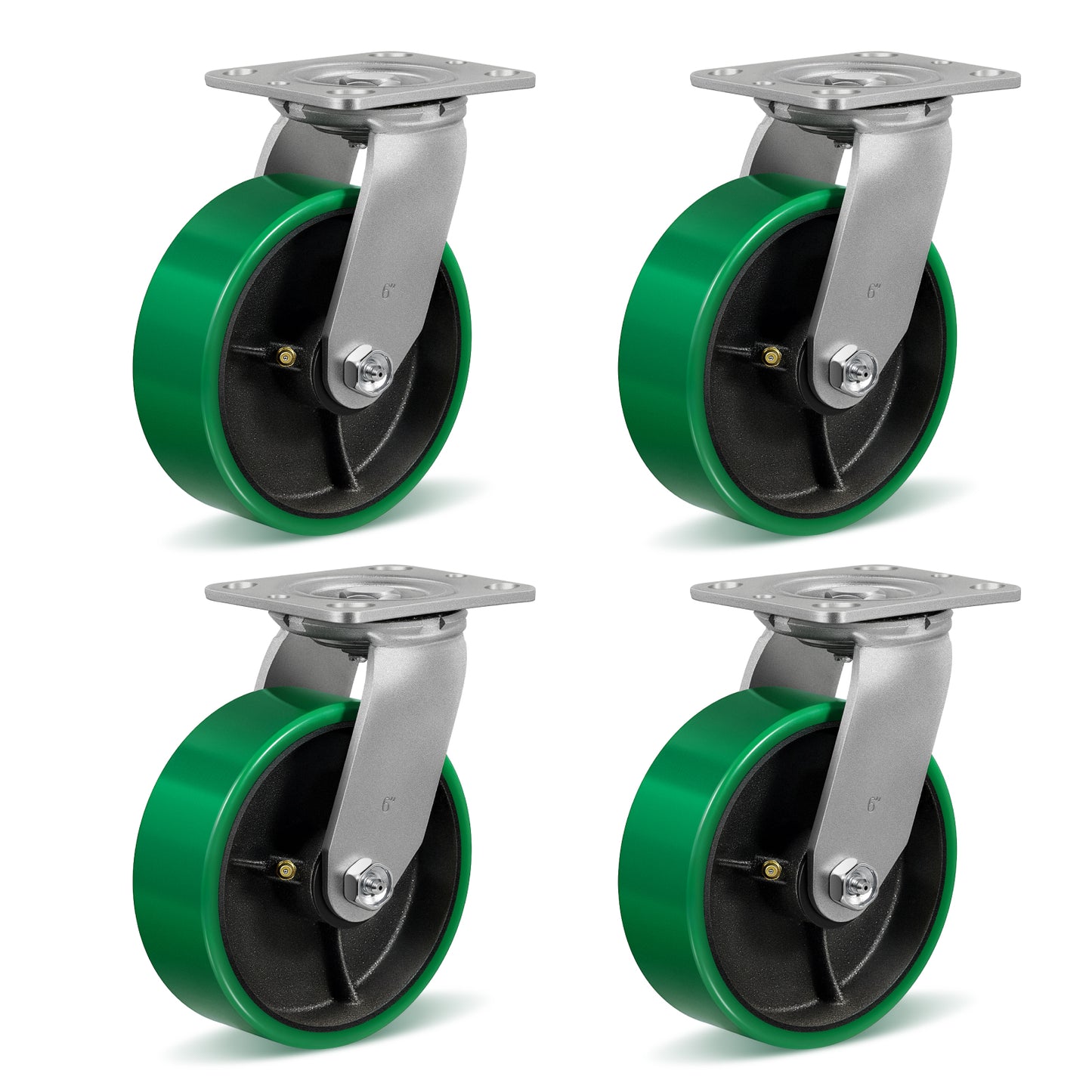 Polyurethane Wheel Swivel Casters,Rigid, Break, Industrial Load Capacity 4800lbs