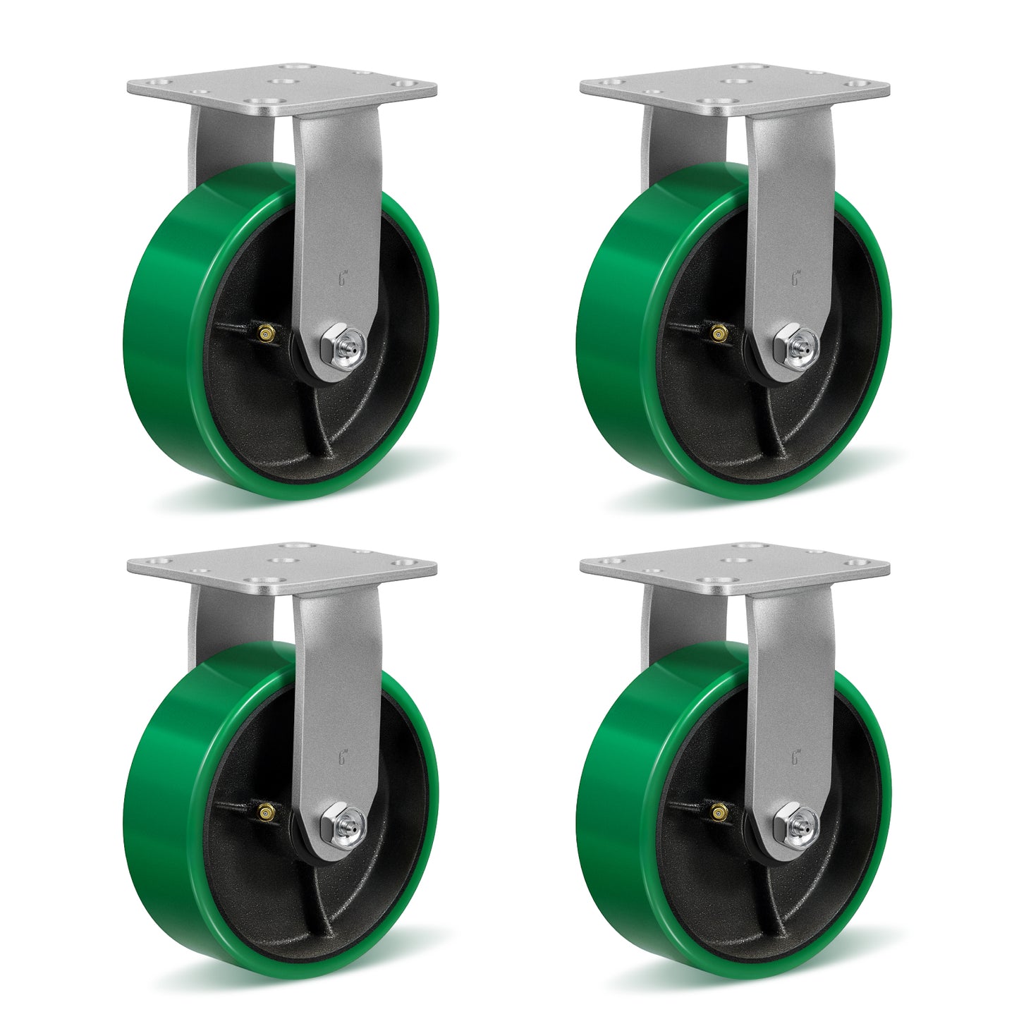 Polyurethane Wheel Swivel Casters,Rigid, Break, Industrial Load Capacity 4800lbs