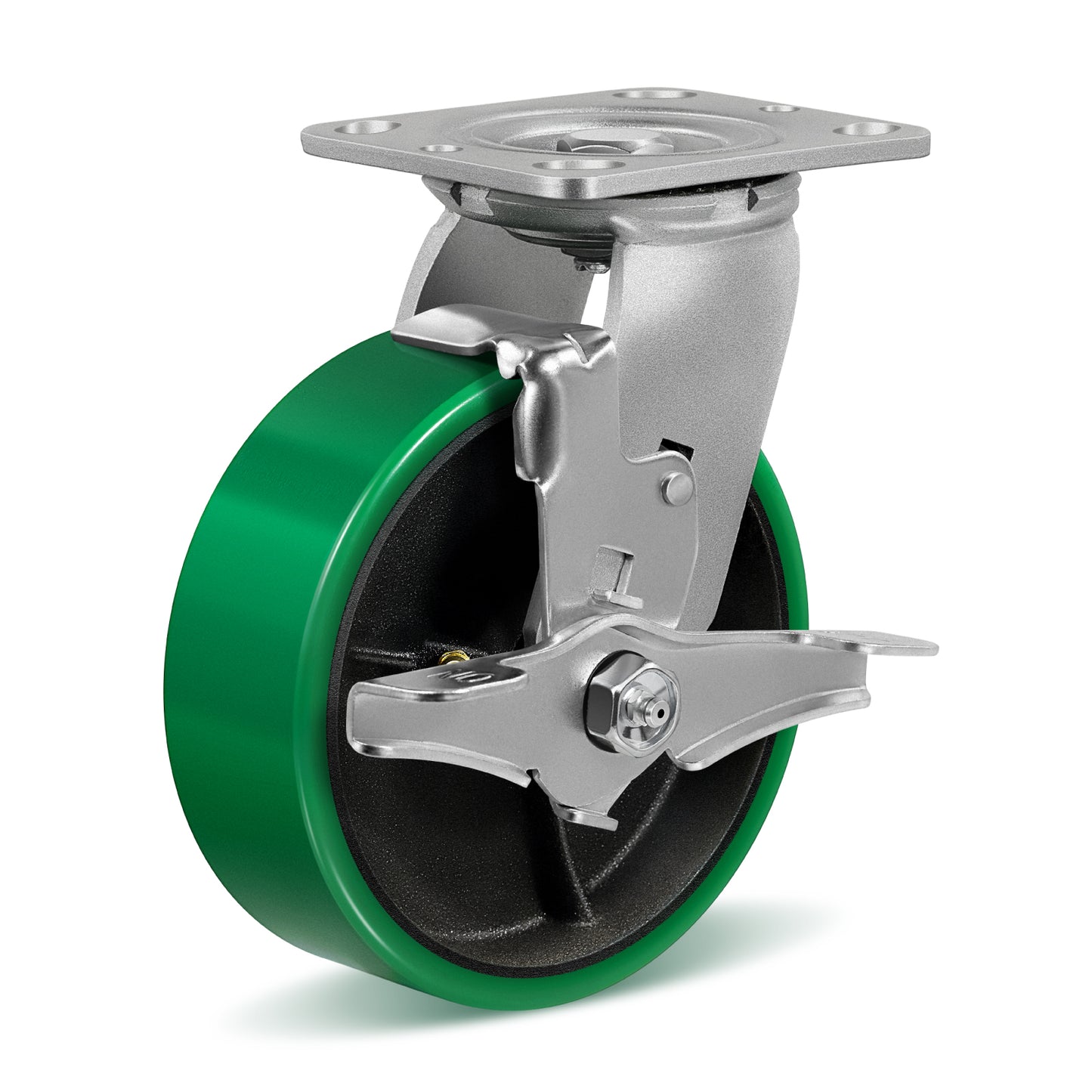 Polyurethane Wheel Swivel Casters,Rigid, Break, Industrial Load Capacity 4800lbs