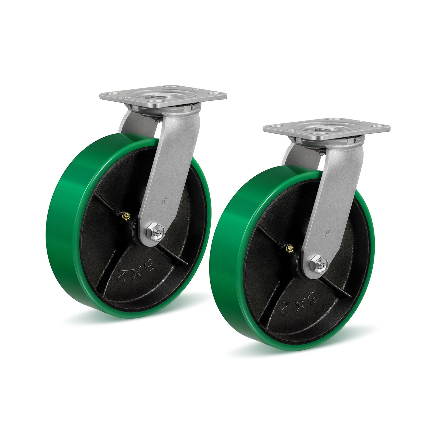 Polyurethane Wheel Swivel Casters,Rigid, Break, Industrial Load Capacity 4800lbs