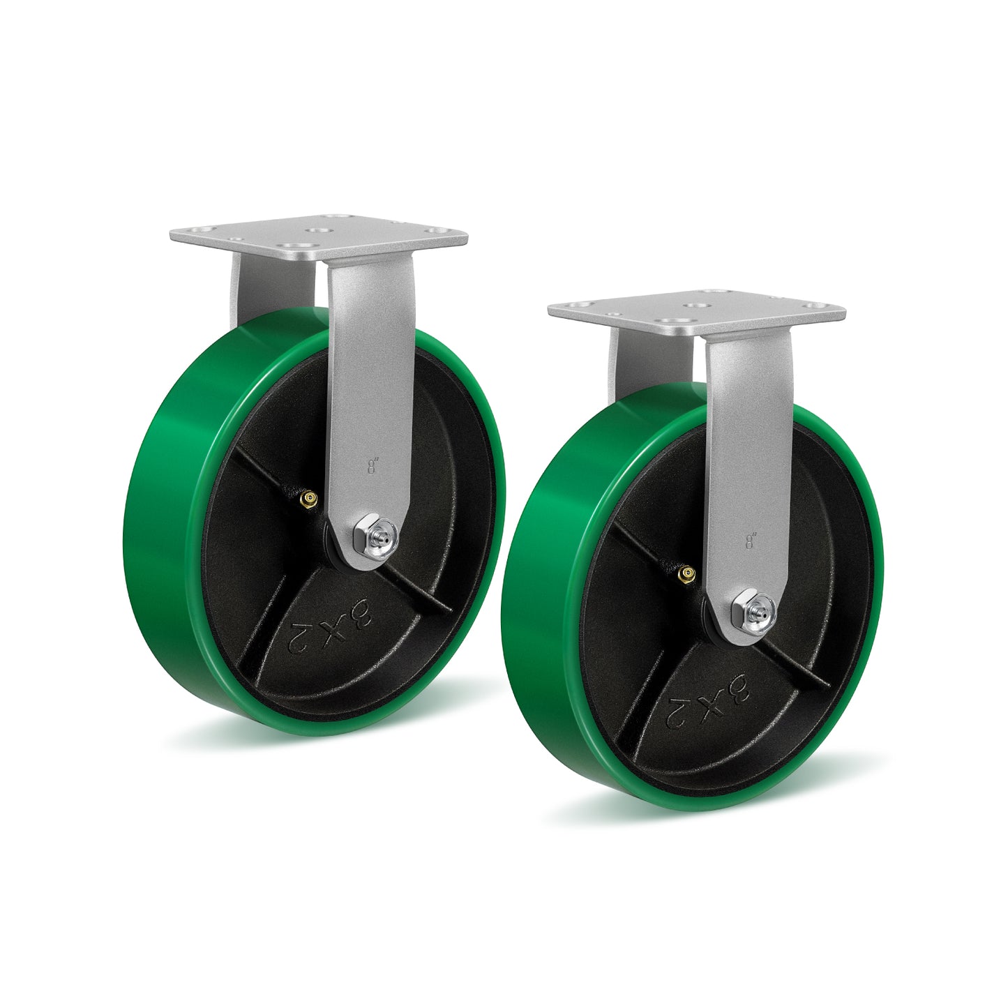 Polyurethane Wheel Swivel Casters,Rigid, Break, Industrial Load Capacity 4800lbs