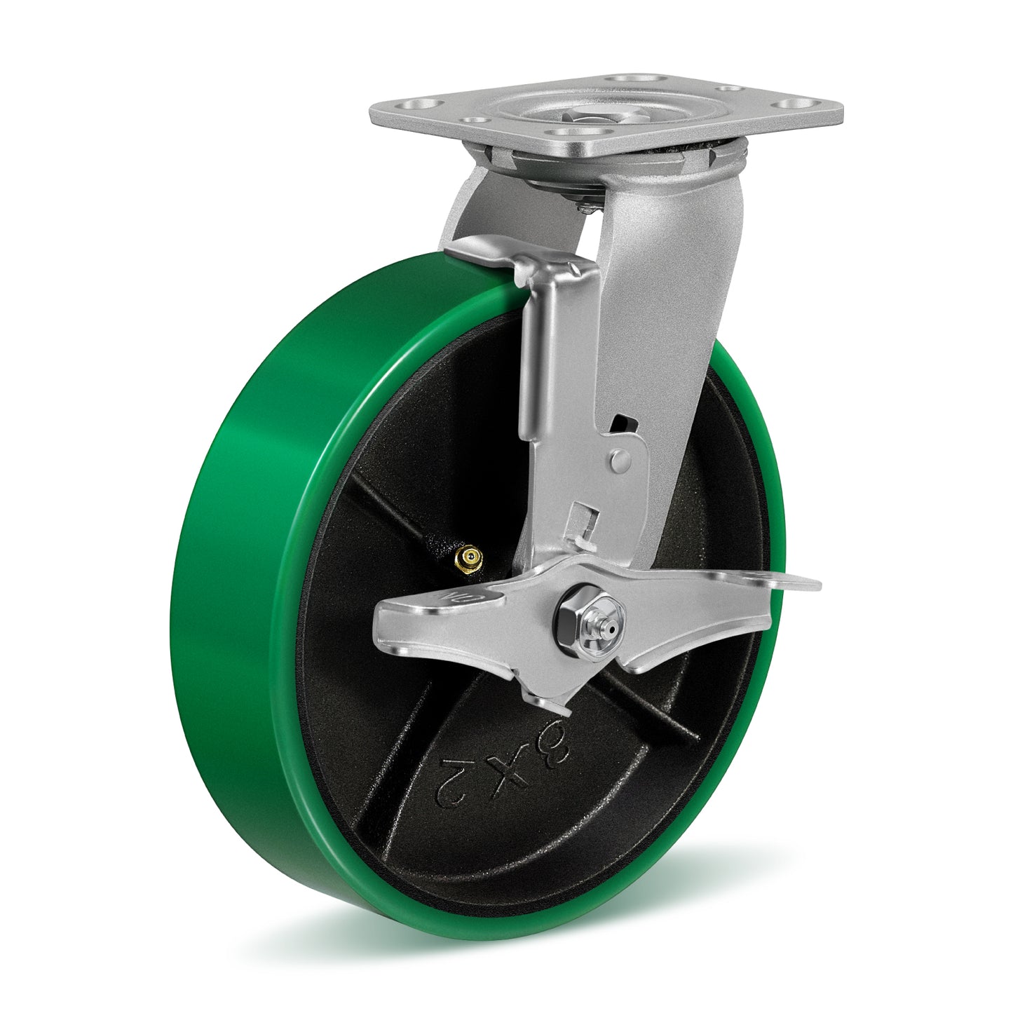 Polyurethane Wheel Swivel Casters,Rigid, Break, Industrial Load Capacity 4800lbs