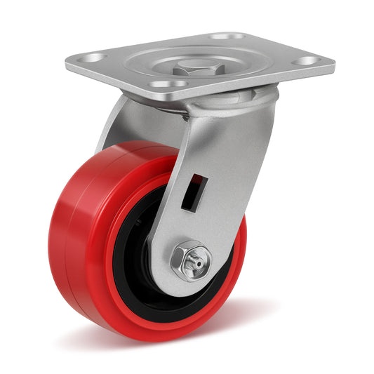 Heavy Duty Casters Set of 4 with 1200lbs Capacity, Polyurethane Tread on Polypropylene Core, Widely Used in Platform Trucks, Furniture, WorkBrench, Tool Box