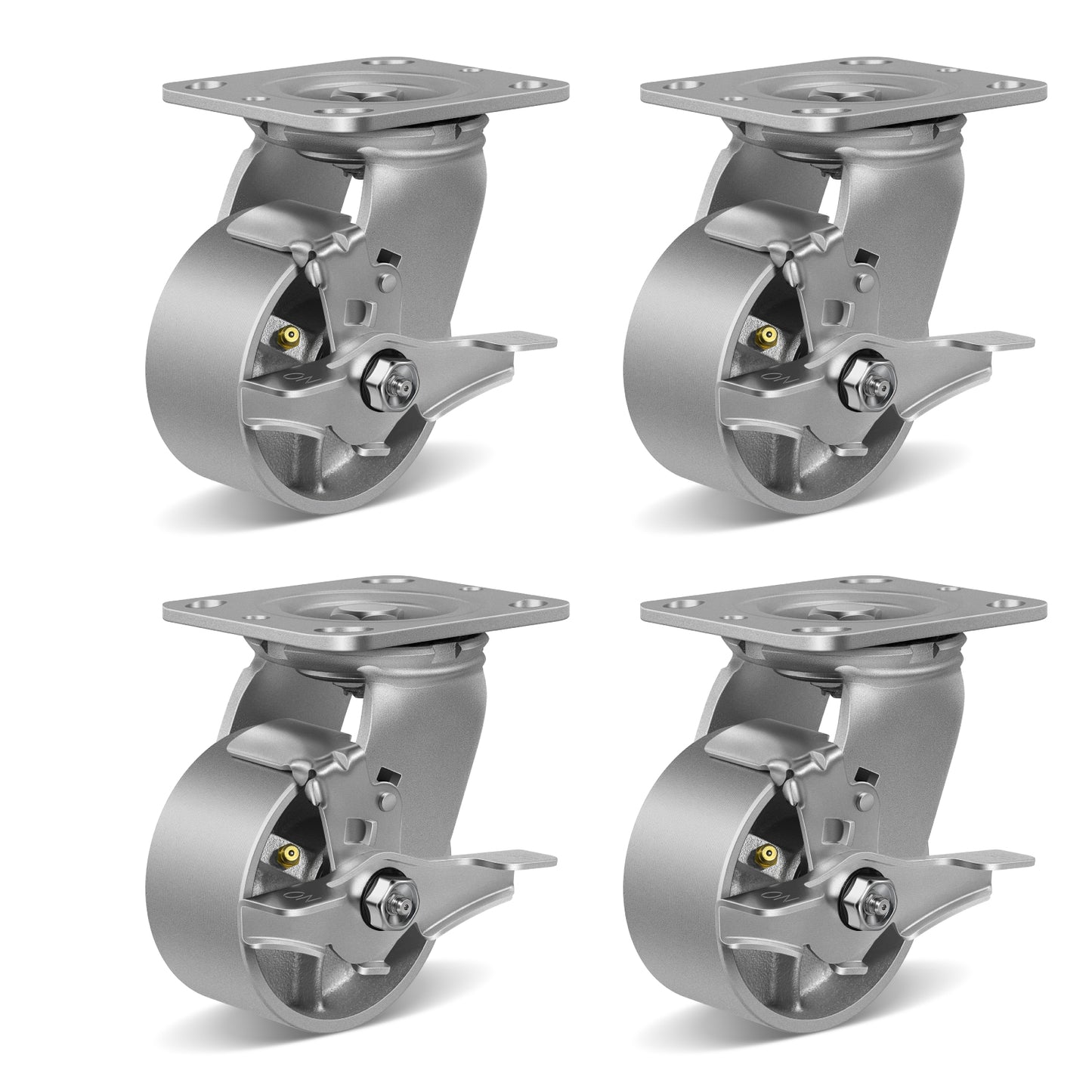 Heavy Duty,Cast Iron Wheel,Steel Casters Capacity up to 1000 Lb. Use for Platform Truck, U-Boat Cart,Workbenches