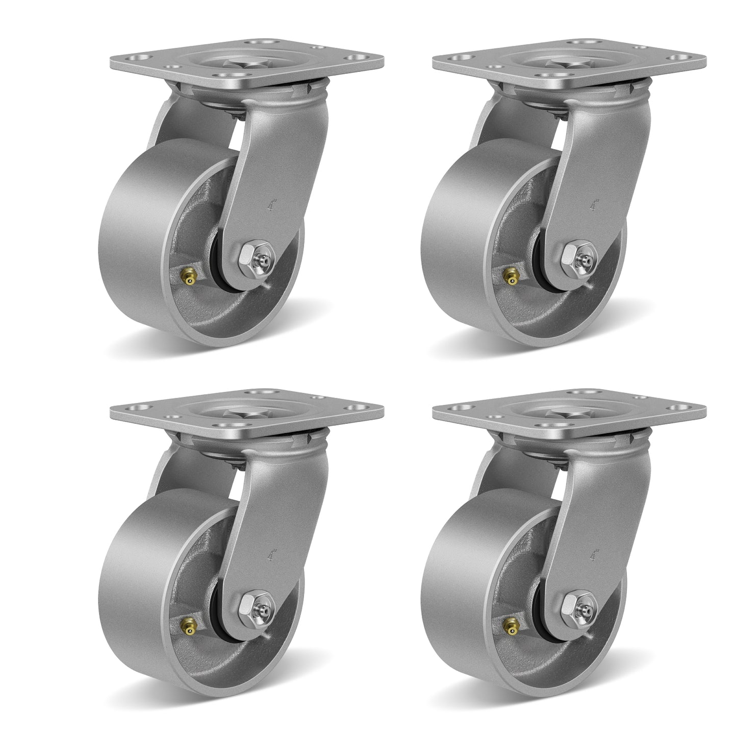 Heavy Duty,Cast Iron Wheel,Steel Casters Capacity up to 1000 Lb. Use for Platform Truck, U-Boat Cart,Workbenches