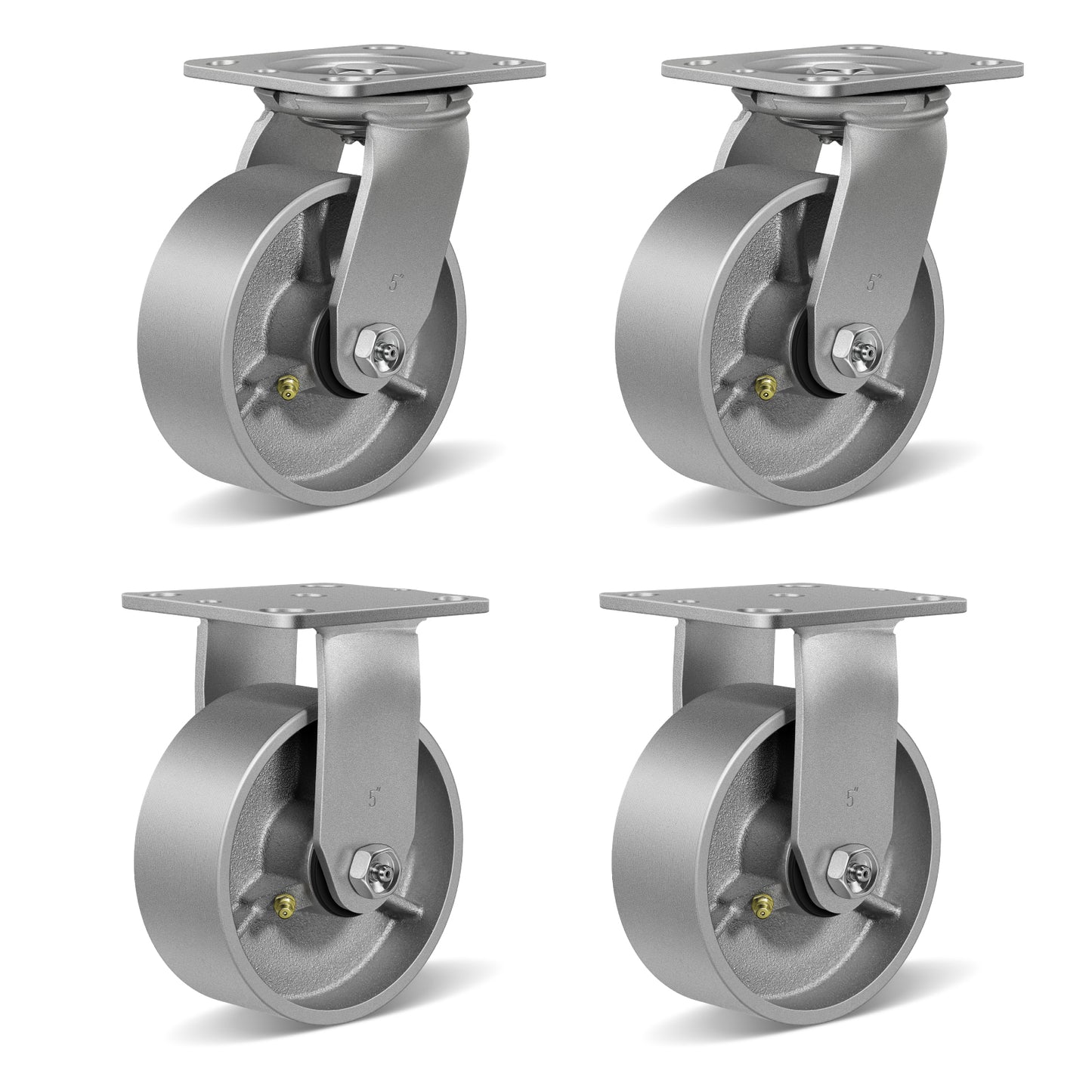 Heavy Duty,Cast Iron Wheel,Steel Casters Capacity up to 1000 Lb. Use for Platform Truck, U-Boat Cart,Workbenches