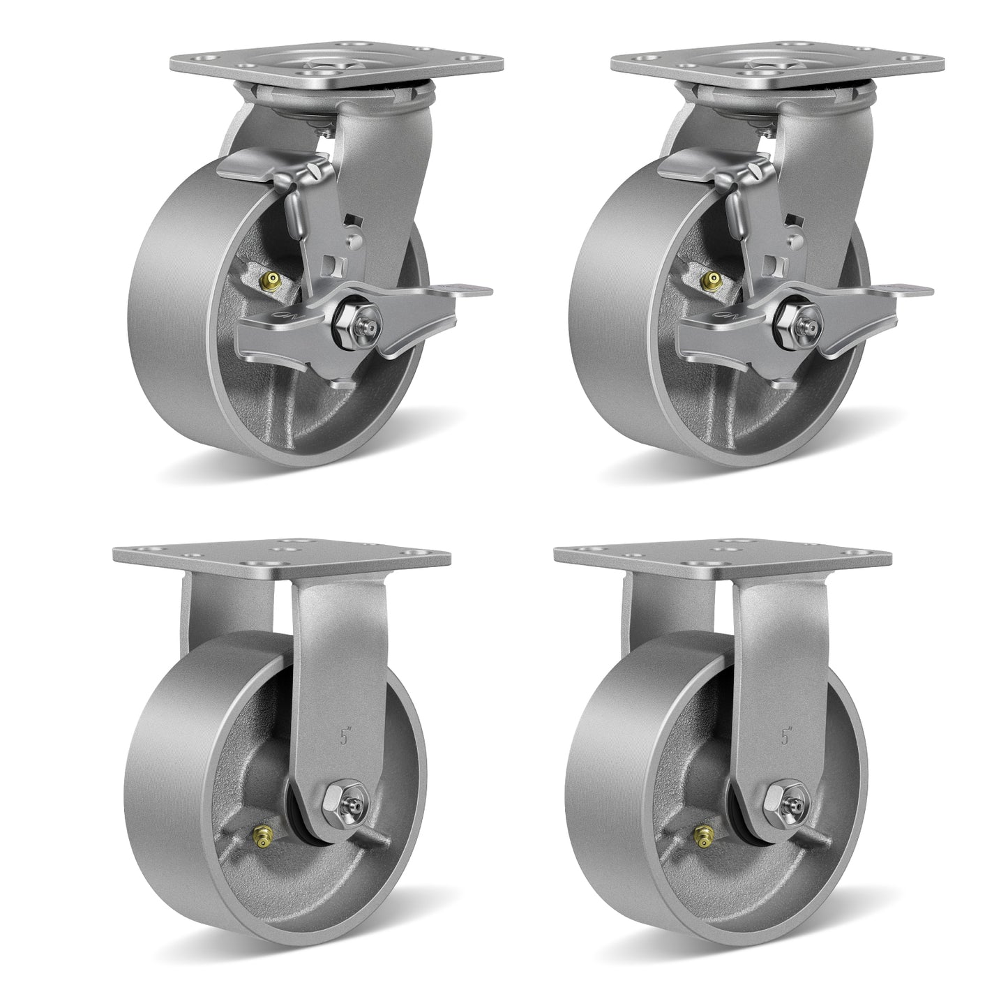 Heavy Duty,Cast Iron Wheel,Steel Casters Capacity up to 1000 Lb. Use for Platform Truck, U-Boat Cart,Workbenches