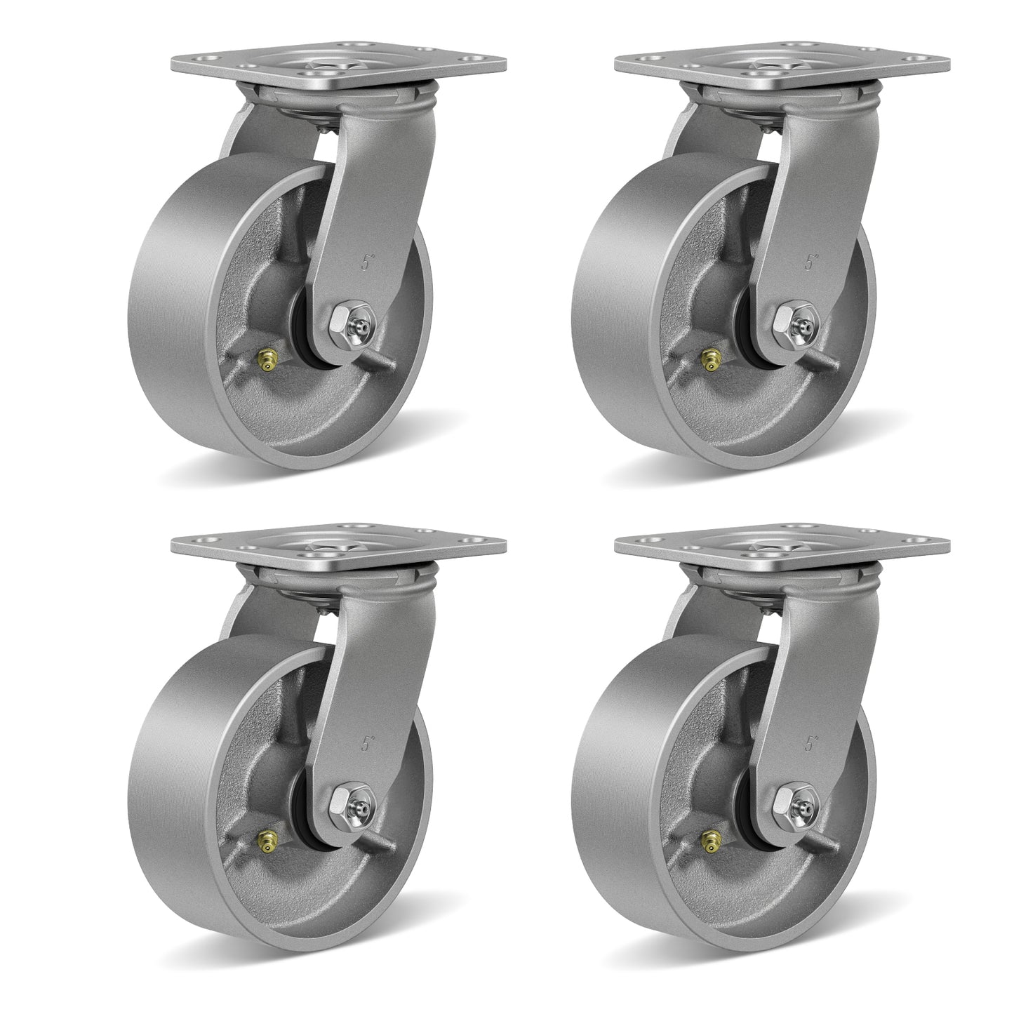 Heavy Duty,Cast Iron Wheel,Steel Casters Capacity up to 1000 Lb. Use for Platform Truck, U-Boat Cart,Workbenches