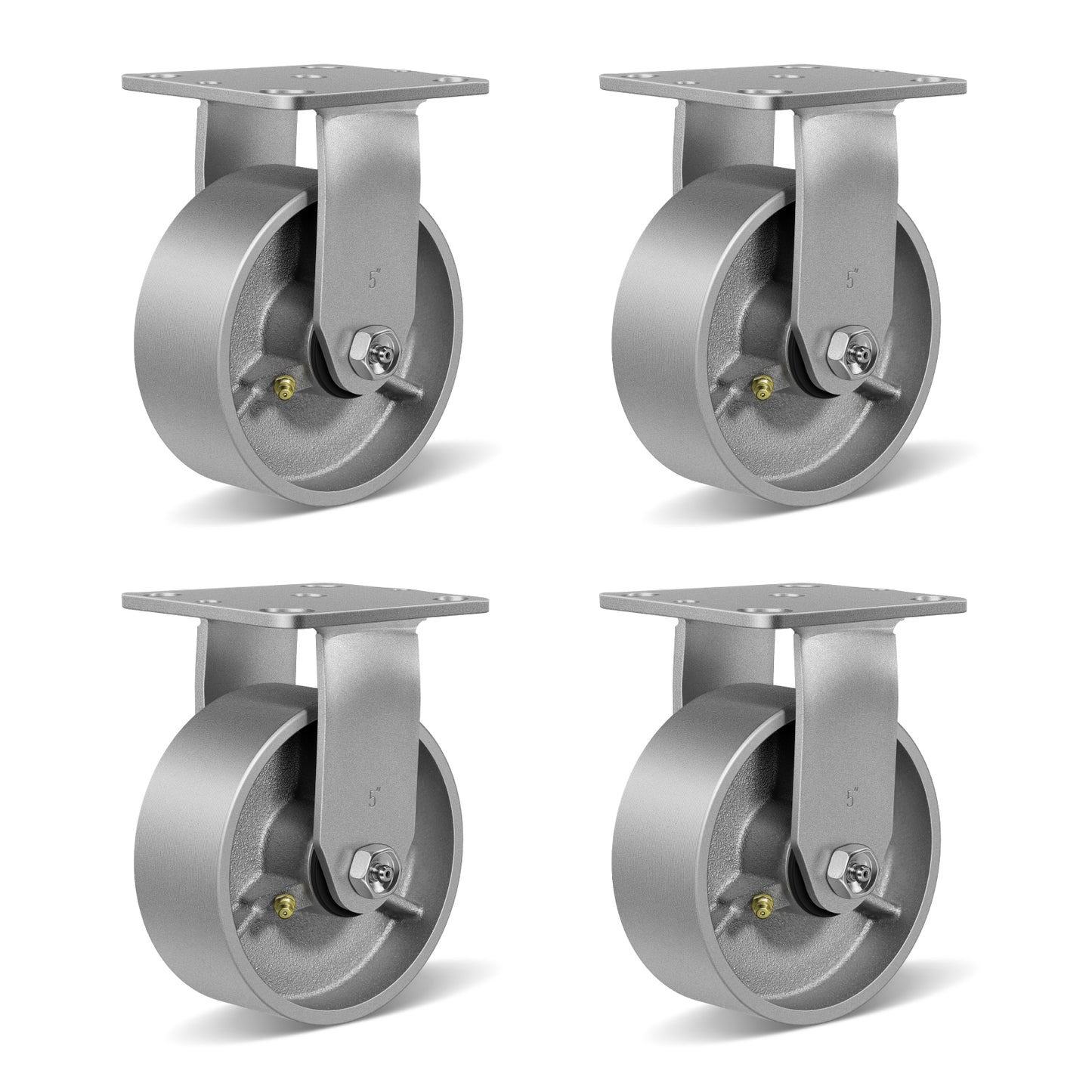 Heavy Duty,Cast Iron Wheel,Steel Casters Capacity up to 1000 Lb. Use for Platform Truck, U-Boat Cart,Workbenches