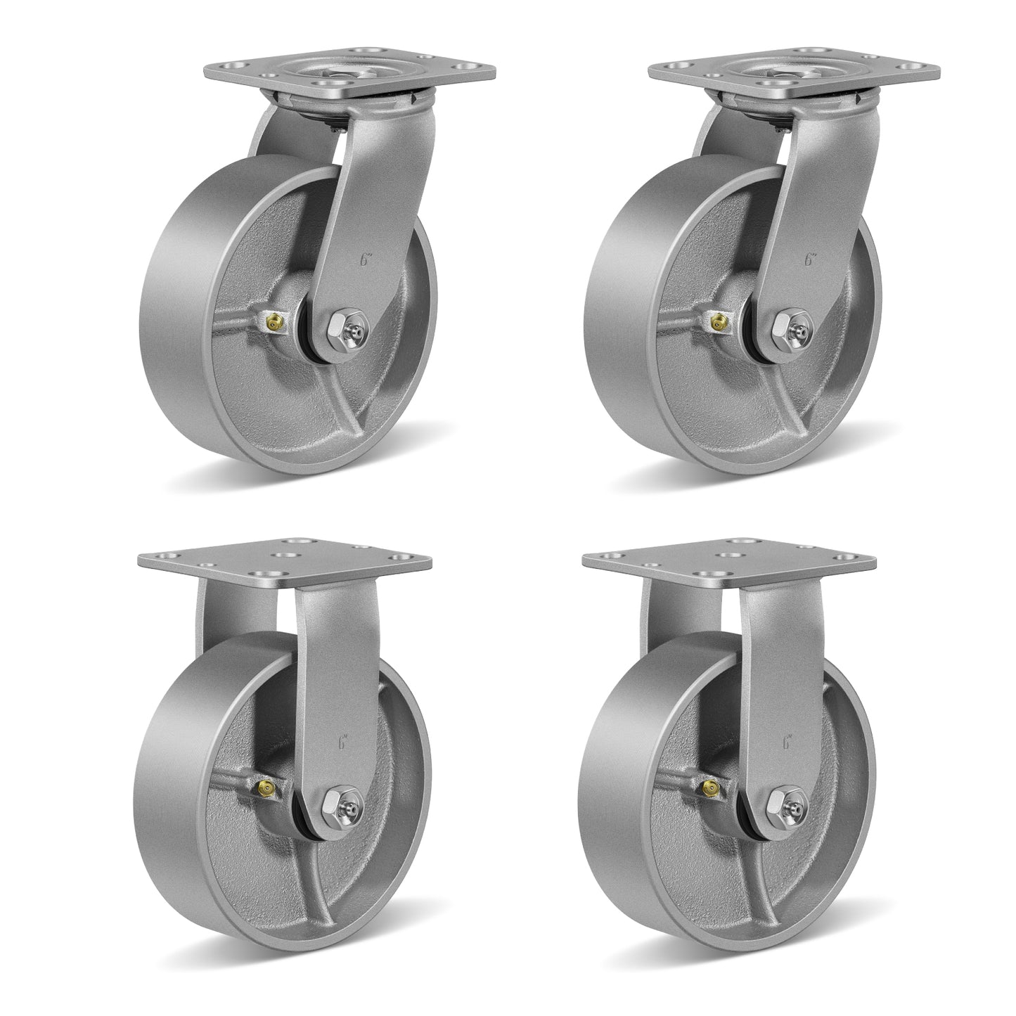 Heavy Duty,Cast Iron Wheel,Steel Casters Capacity up to 1000 Lb. Use for Platform Truck, U-Boat Cart,Workbenches