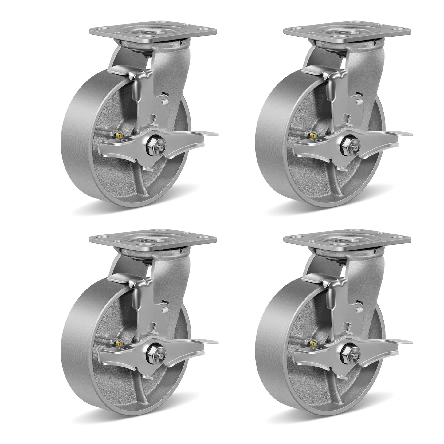 Heavy Duty,Cast Iron Wheel,Steel Casters Capacity up to 1000 Lb. Use for Platform Truck, U-Boat Cart,Workbenches