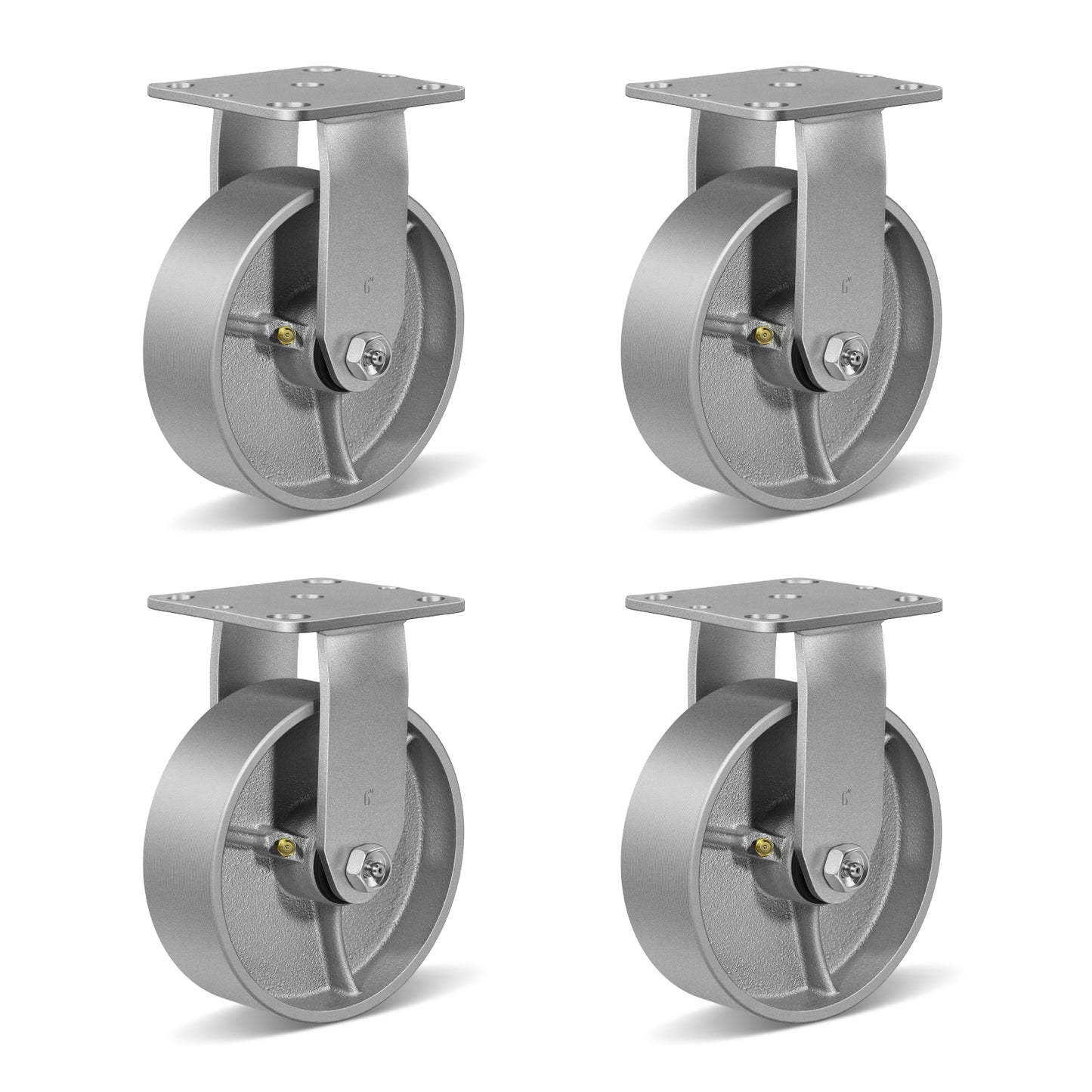 Heavy Duty,Cast Iron Wheel,Steel Casters Capacity up to 1000 Lb. Use for Platform Truck, U-Boat Cart,Workbenches