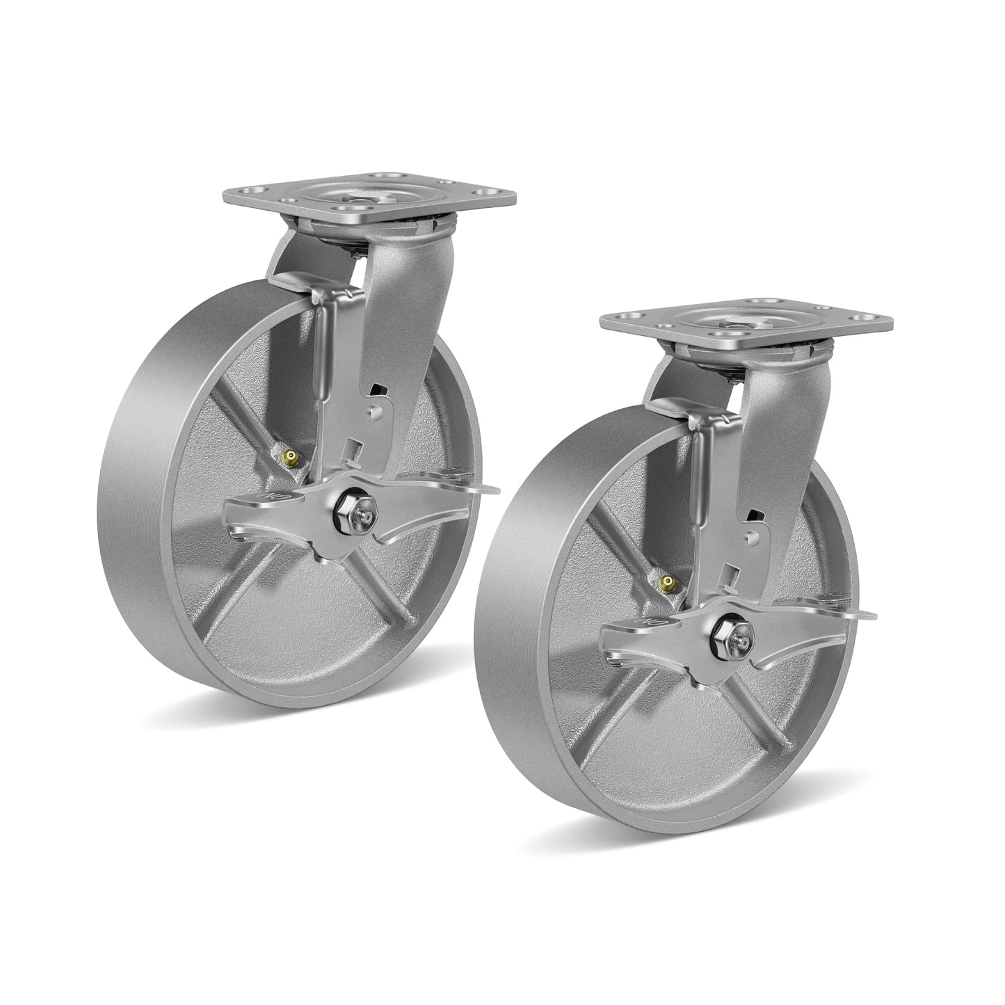 Heavy Duty,Cast Iron Wheel,Steel Casters Capacity up to 1000 Lb. Use for Platform Truck, U-Boat Cart,Workbenches