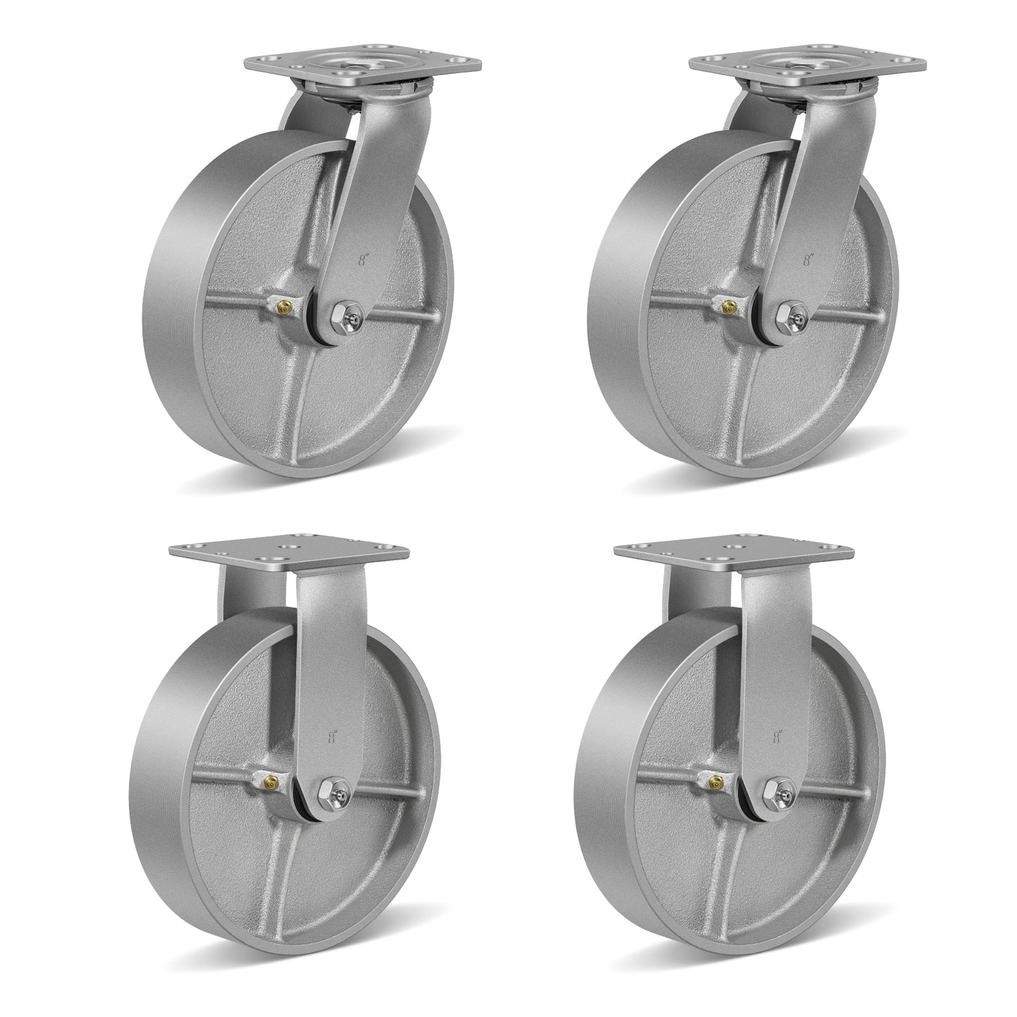 Heavy Duty,Cast Iron Wheel,Steel Casters Capacity up to 1000 Lb. Use for Platform Truck, U-Boat Cart,Workbenches