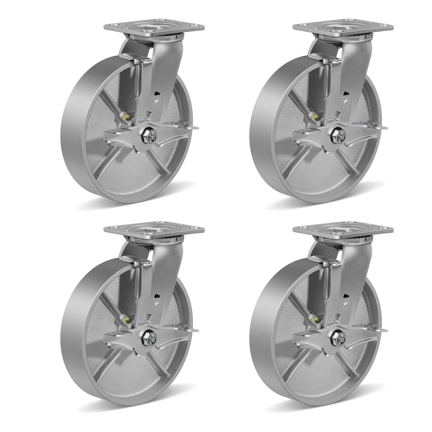 Heavy Duty,Cast Iron Wheel,Steel Casters Capacity up to 1000 Lb. Use for Platform Truck, U-Boat Cart,Workbenches