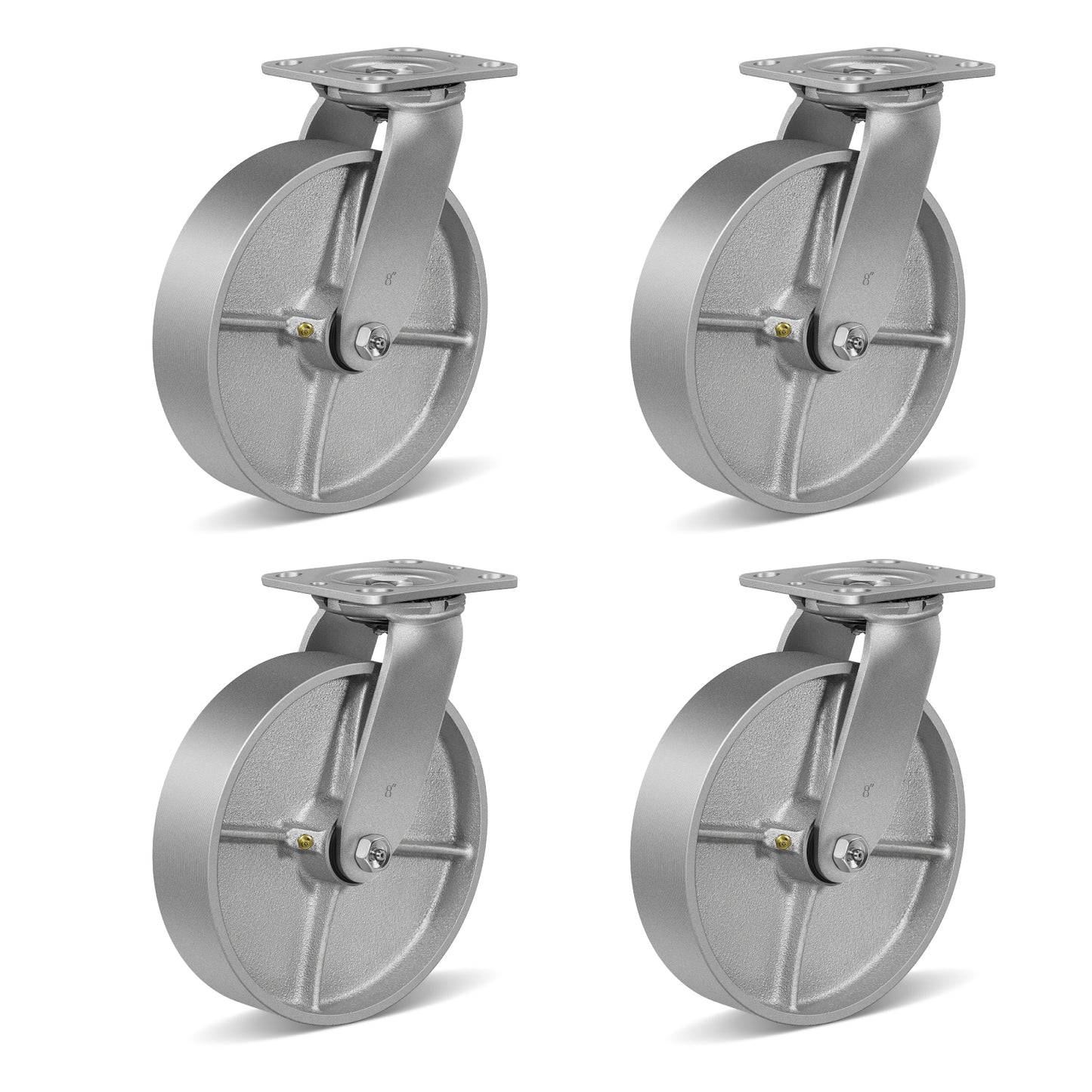 Heavy Duty,Cast Iron Wheel,Steel Casters Capacity up to 1000 Lb. Use for Platform Truck, U-Boat Cart,Workbenches